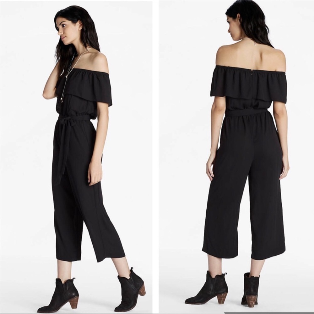 Lucky Brand off the shoulder black jumpsuit size S
